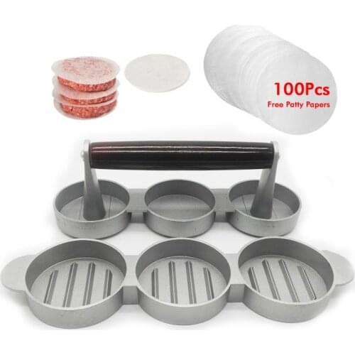 3 lattice DIY Cakes Patty Maker Aluminum Nonstick Double Burger Press Hamburger Crab Home Kitchen BBQ Cooking Tools