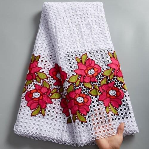 African Lace Fabric 2021 New High Quallity Guipure With Stones Flowers Sewing Embroifery Fabrics 5 Yards Dresses For Womem A2535