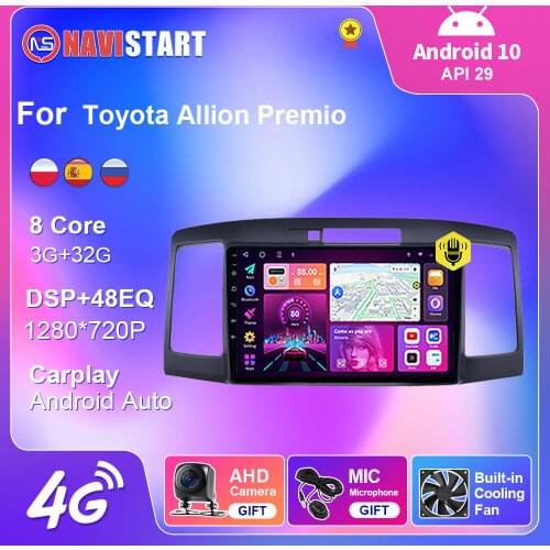 Multimedia Video Player Navigation GPS Autoradio Car Radio For Toyota Allion Premio 2001-2007 Stereo 2 din Carplay Rear Camera