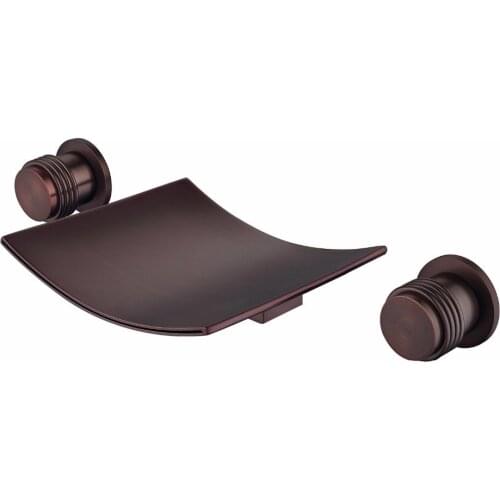 FREE SHIPPING Oil-rubbed Bronze Waterfall 3 Pcs Widespread waterfall Lav sink faucet mixer tap New