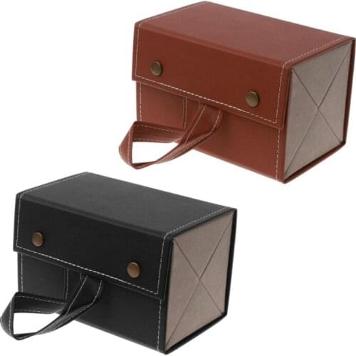 4 Slots Foldable PU Leather Sunglasses Eyeglasses Travel Organizer Case Multiple Hanging Eyewear Holder Display