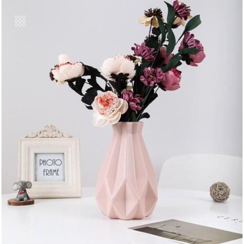 Flower Vase Decoration Home Plastic Vase White Imitation Ceramic Flower Pot Flower Basket Nordic Decoration Vases for Flowers