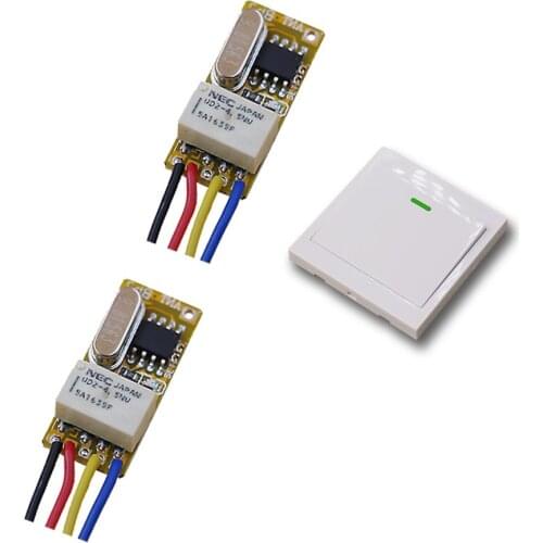 DC 3.5v-12v Micro Wireless Remote Control Switch RF Remote Controlled Switch Mini Relay Receiver Wall Transmitter
