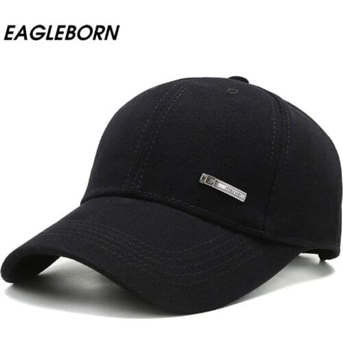 EAGLEBORN Spring New Hats Men Simple Fashion Solid Baseball Cap 100% Cotton Casual Sun Black Hat Snapback Hats for Men Kpop Hat