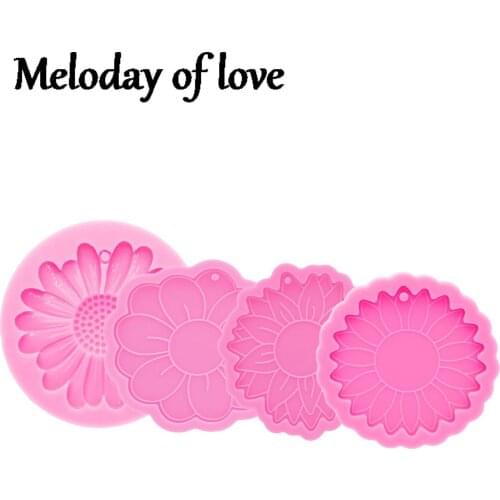 Glossy Epoxy Resin Sun Flower Molds Silicone Mould DIY Handmade Making Fits Necklace Jewelry Pendant tools DY0198