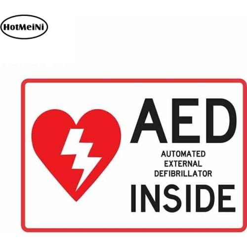 HotMeiNi 13cm x 9.1cm AED Inside Magnet Graphics Waterproof Car Wrap Funny Car Stickers Laptop Bumper RV Fine Decals Decor