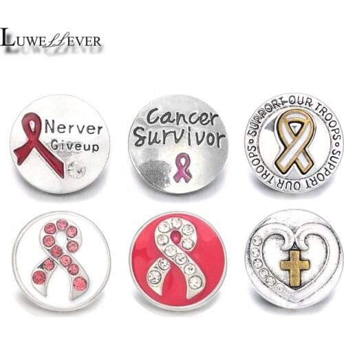 The Red Ribbon Component w120 Crystal 18mm Metal Snap Button For Bracelet Necklace Jewelry Women Accessorie Findings