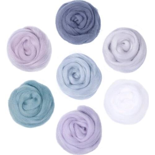 LMDZ 1PCS 50g Soft White Felting Wool Fibre Felt Fabric Felt Craft Toys Felting Wool Handmade Felting Craft