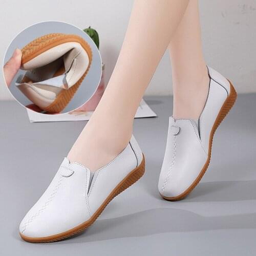 Women Genuine Leather Loafers Flats Spring New Arrival Ladies Leisure Flats Shoes Female Ballet Flats Ballerines Flats