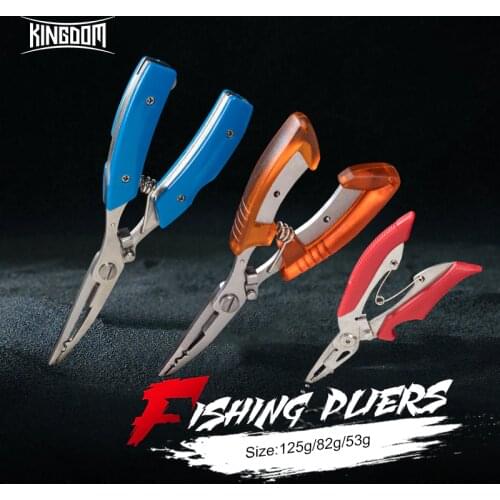 Kingdom Multifunction Fishing Plier Scissor Braid Line Lure Cutter Hook Remover Stainless Steel Fish Tongs Fishing Tackle Tools