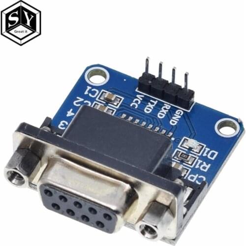 1PCS Great IT MAX3232 RS232 to TTL Serial Port Converter Module DB9 Connector MAX232