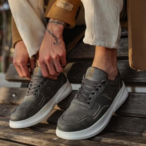 Knack Casual Male Shoes 707 Gray High Bottom Casual Style Casual Luxury Style Laced Street Style New Season