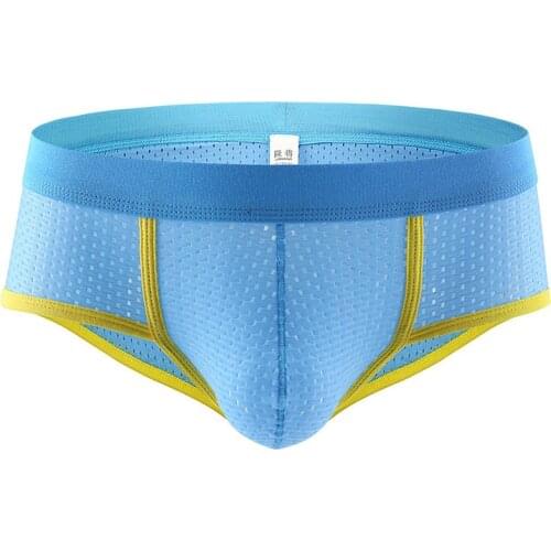 Men Underwear Sexy Men Briefs Mesh Breathable Mens Slip Cueca Male Panties U Pouch Underpants Briefs Gay