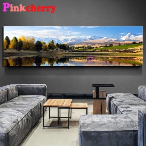 New Zealand Hatton Hill South Island Canterbury Region Secret Lake Diamond Painting Full Round Square 5D DIY Diamond embroidery