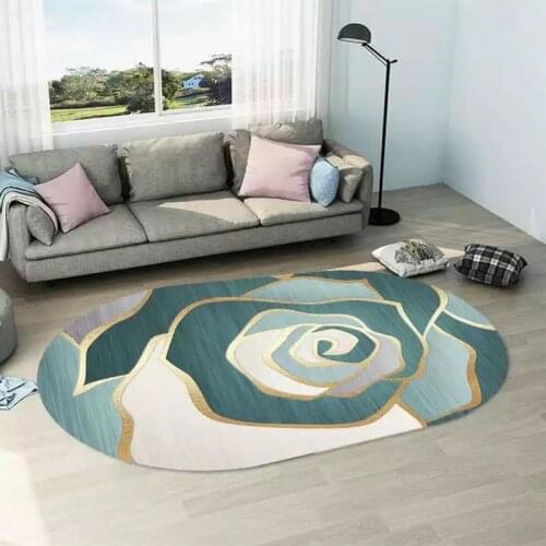 Oval Rugs Floral Print Carpets For Living Room Retro Carpet For Bedroom Room Soft Tappeto Room Mats For Carpet Kids Room