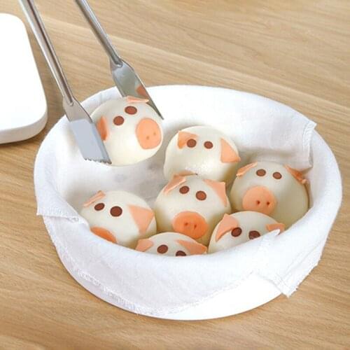 Steamer Cloth Non-stick Cotton Gauze Drawer Steamer Mat for Stuffed Buns Bread Dumplings Rice Steamer Cloth Kitchen Accessories