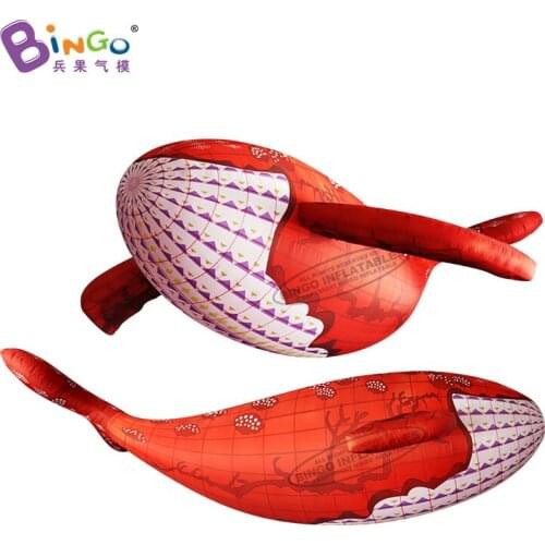 Personalized 5m length red inflatable whale / aquarium ocean giant air whale for decoration toys