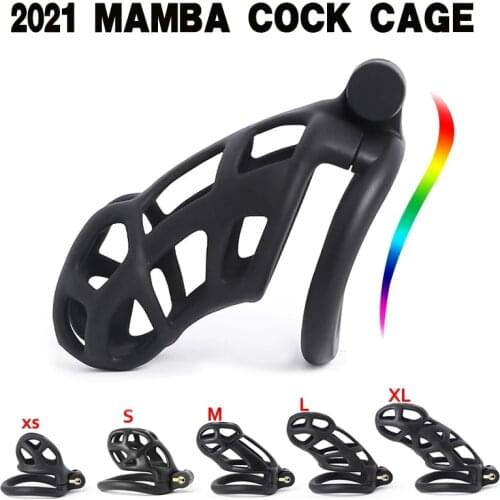 2021 MAMBA Cage Set Lightweight Custom Curved Cobra Male Chastity Device Kit Penis Ring Cock Ring Cages Trainer Belt Sex Toys