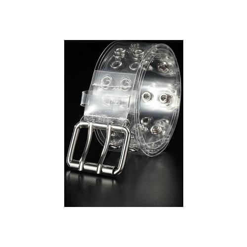 1pcs Fashion Two Row PVC Clear Belt Women Pin Buckle Female White Waist Trousers Transparent Belts Ladies Jeans Grommet Belt