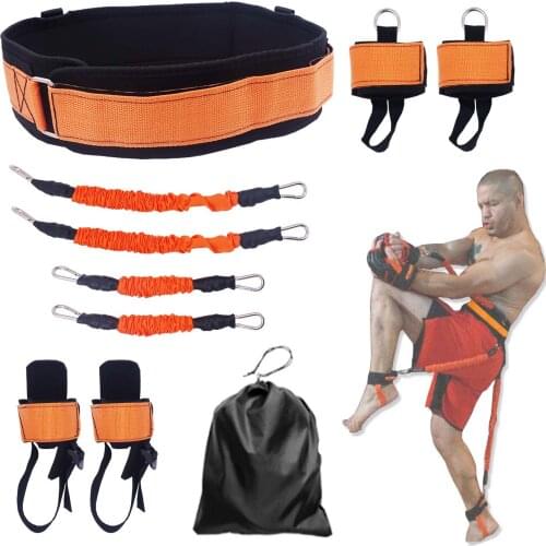 160LB Boxing Orange Resistance Band Set for Crossfit Gym MMA Training Bouncing Strength Workout Pull Rope Fitness Equipment