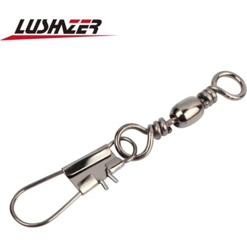 20pcs/lot Lushazer carp fishing swinger 4# 6# 8# 10# 12# stainless steel rolling swivel fish carp bass accessories tackles