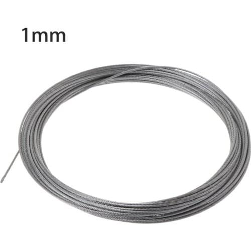New 10m 304 Stainless Steel Wire Rope Soft Fishing Lifting Cable 7*7 Clothesline 0.5mm/ 0.8mm/1mm/1.2mm/1.5mm/2mm/2.5mm/3mm