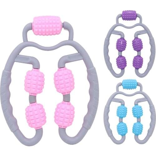 U-shaped 5 Balls Arm Leg Muscle Relaxing Tool Massage Roller Fitness Gym Yoga Pilates Sports Accessory