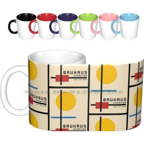 Exhibition Ceramic Mugs Coffee Cups Milk Tea Mug Abstract Black Germany Modernism Punk Vintage Constructivism Geometric Gothic