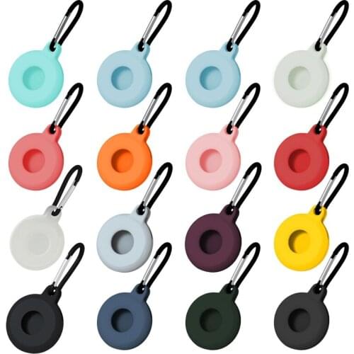 Protective Cover Soft Silicone Case for AirTags Location Tracker, Smart Accessories Protector with Anti-lost Keychain