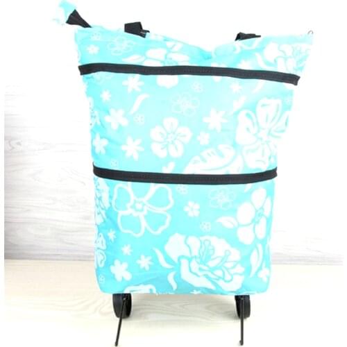 1PCS Folding wheel bag shopping cart Household trolley car shopping bag folding tug shopping shopping cart bag