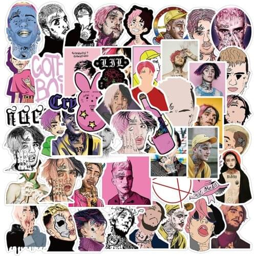 10/30/50PCS Rapper Lil Peep Stickers Graffiti DIY Car Motorcycle Phone Laptop Travel Luggage Waterproof Sticker Decals for Kid