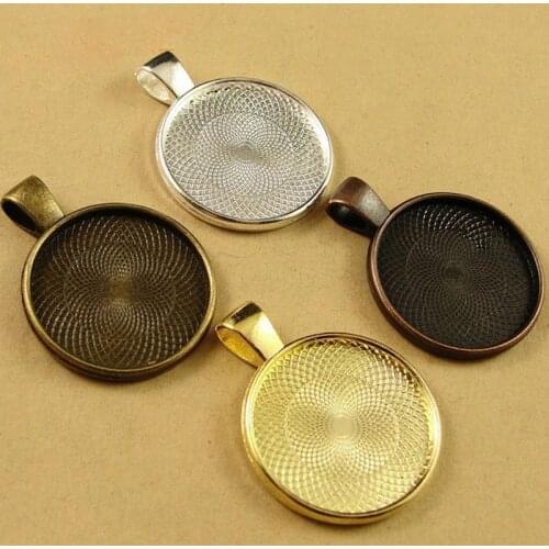 10pcs 20mm 25mm 30mm Antique Bronze Antique Zinc Alloy Pendant Blank Cameo Cabochon Base Setting DIY Jewelry Making Accessories