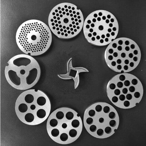 #12 1pc #12 Type Meat Grinder Plate 3-18mm Manganese Steel Knife For Mixer Food Chopper