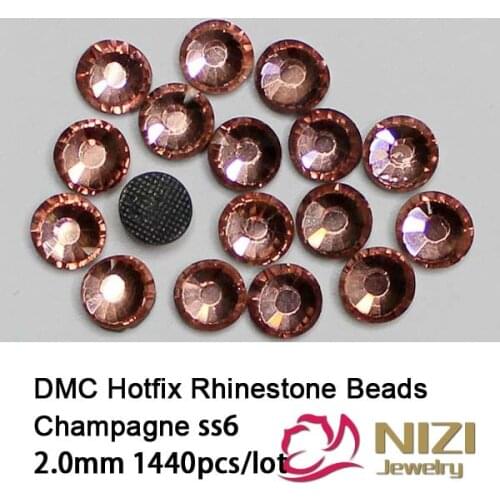 1440 pcs ss6 champagne Free shipping DMC hot fix rhinestones flat back rhinestones HighQuality-7