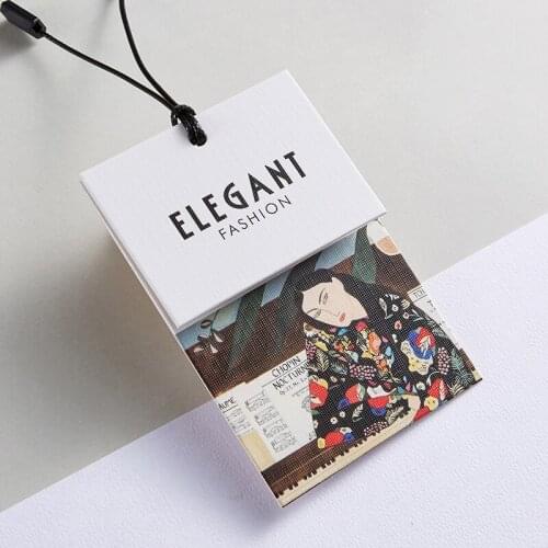 2021608 Custom Rectangle Hang Tags, Clothing, Brand, Fashion, Label, Accessories, Merchandise, logo, design, hang, tags