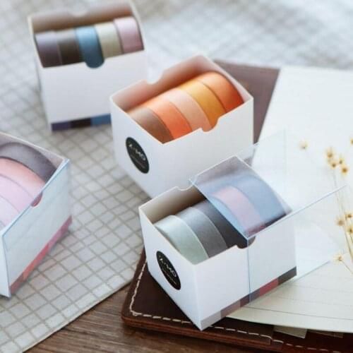 5 pcs/lot Creative Pure Color Practical Decorative Adhesive Tape Scrapbooking Masking Washi Tape School Office Supplies