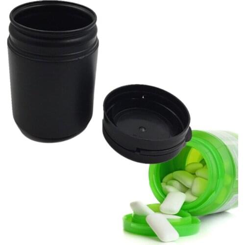 6pcs 150ml HDPE Plastic Candy Matte Black Pill Bottle Capsules Empty Gummy Bottles with Pull-ring Tear Off cap