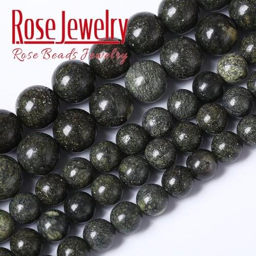 Natural Russian Serpentine Stone Beads Round Loose Beads for jewelry making design fashion stone Diy bracelet 15" 4 6 8 10 12mm
