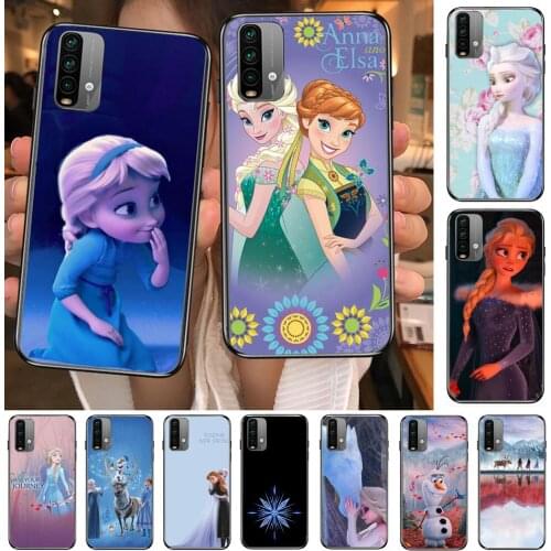 Frozen Elsa and Anna Phone Case For XiaoMi Redmi 11 lite 9C 8A 7A Pro 10T 5G Anime Cover Mi 10 Ultra Poco M3 X3 NFC 8 SE