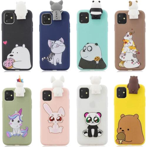 For iPhone 11 New 11 Pro Max Case Soft Silicone 3D Cartoon Candy Phone Cover For iPhone X XR XS 6S 6 8 7 Plus se 5s Stand Fundas