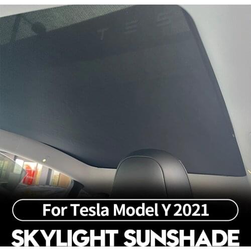 For Tesla Model Y 2021 New Glass Roof Sunshade Overhead Roof Sunshade Rear Window Sunshade UV Rays Protection Window Shade