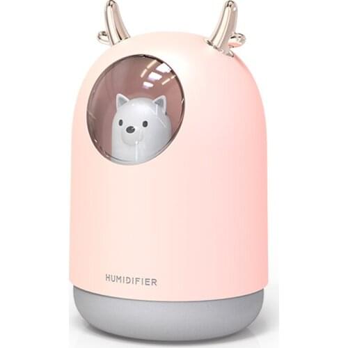 Home mini cute animal humidifier forkids gift USB 300ml large capacity misting oil diffusor H06 air purifier WHITE
