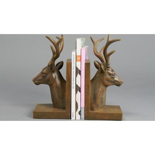 Country model room decoration living room TV cabinet display Home Furnishing resin soft jewelry deer Bookends Bookends