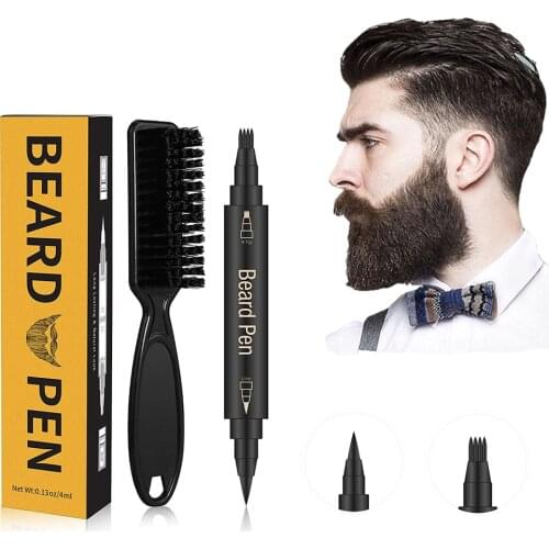 Men Beard Pencil Filler Fast Camouflage Hair Grower Waterproof Long Lasting Natural Finish Beard Male Mustache Repair Tools