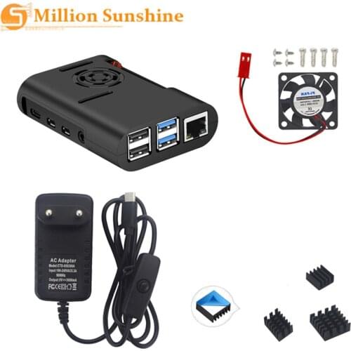 Raspberry Pi 4 ABS housing black plastic box housing with cooling fan cooler for Raspberry Pi 4 Model B Pi 4B RPI158