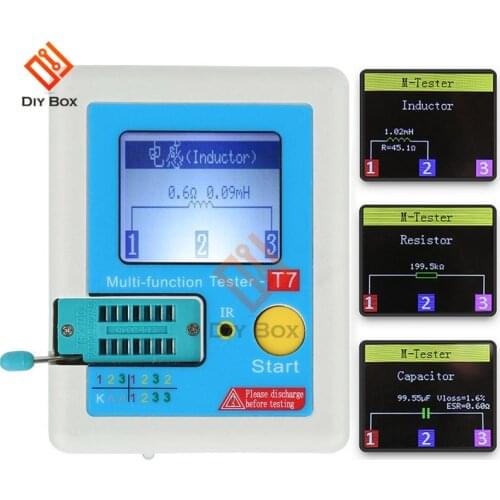 LCR-T7 Transistor Tester TFT Diode Triode Capacitance Meter LCR Meter NPN PNP MOSFET IR Multifunction Tester Multimeter