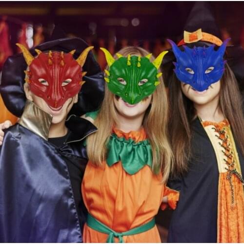 Halloween Mask For Kids Children Halloween Carnival Party PU Foam 3D Animal Dragon Mask Cosplay Dragon Scary Mask Home Decoretio
