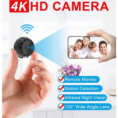 4K Mini Camera 1080P HD WiFi Smart Wireless Camcorder IP Hotspot HD Night Vision Video Micro Small Cam Motion Detection Magnet