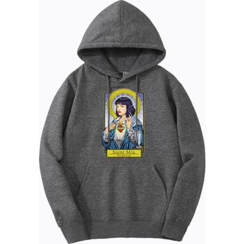 Saint Mia Pulp Fiction Hoodies Mens Movie Print Jackets 2019 New Autumn Winter Hip Hop Warm Streetwear Fashion Casual Tracksuit