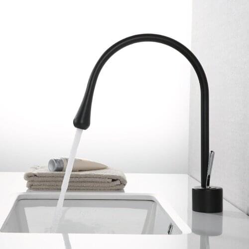 Newest black plated brass bathroom sink faucet single handle cold and hot water basin mixer faucet-A